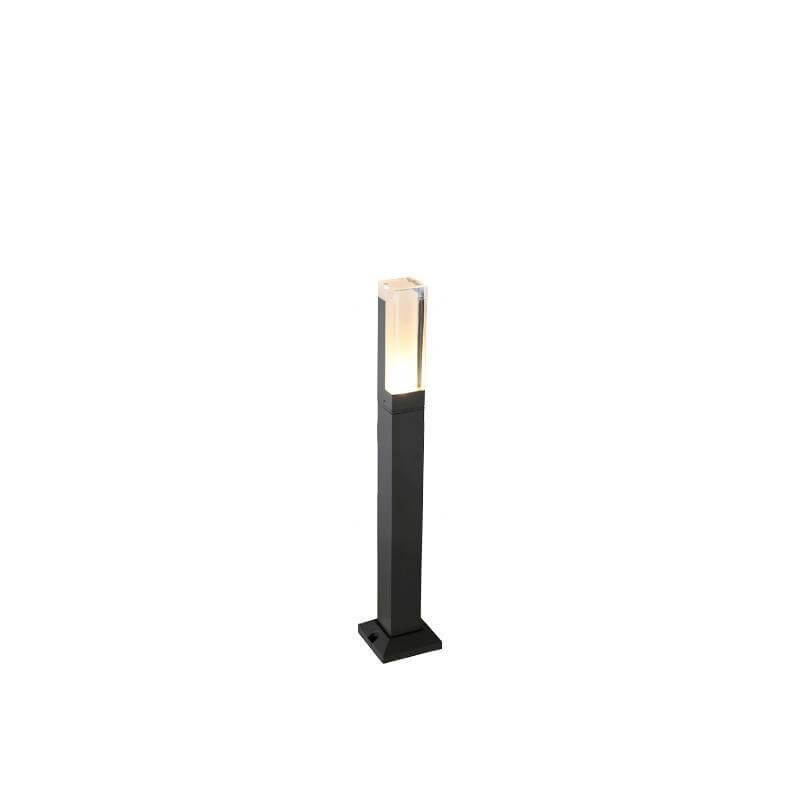 Modern Cuboid LED Bollard Light Waterproof Outdoor Pathway Lighting Black Aluminum Minimalist Landscape Light IP54