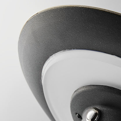 Solar LED Path Light Round Disc Top Bubble Pole Design Black Die-Cast Aluminum 3 Heights