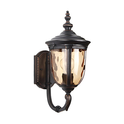 Copper-Tone Retro Outdoor Wall Lantern E27 IP54 American Style Die-Cast