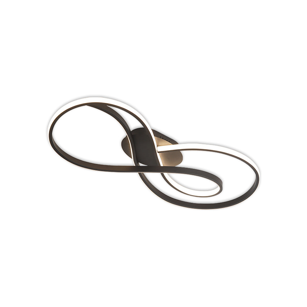 Infinity Loop Silicone LED Flush Mount in Black, Chrome, or Gold with Dimmable Option in Two Sizes