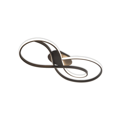 Infinity Loop Silicone LED Flush Mount in Black, Chrome, or Gold with Dimmable Option in Two Sizes