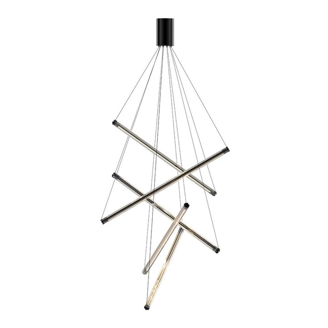 LED Linear Chandelier – Nordic Minimalist Integrated Lighting (3/5/7 Heads)