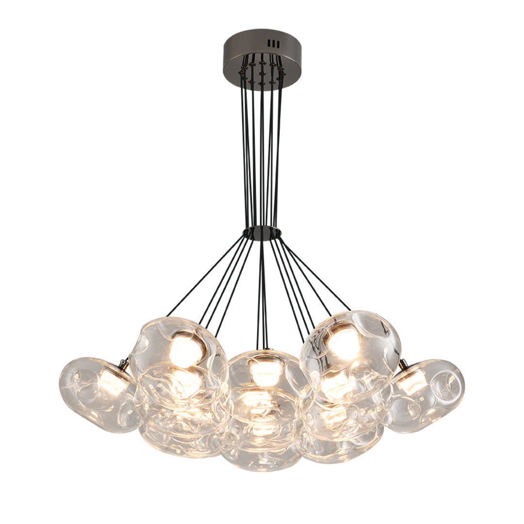 Glass Globe Multi-Head Chandelier with Full-Spectrum Integrated LED