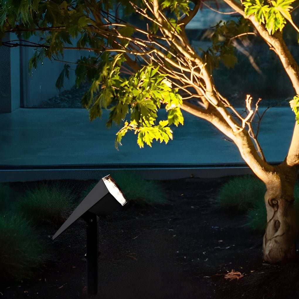Solar Spotlight Outdoor Adjustable Garden Spike Light LED IP65 Warm White RGB 3W 210LM Auto Dusk to Dawn Black 2 Pack