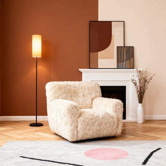 Decorative Floor Lamp E26 Mid Century Black Iron Linen Shade 3 Color Temperature Foot Switch Magnetic Remote 68 Inch