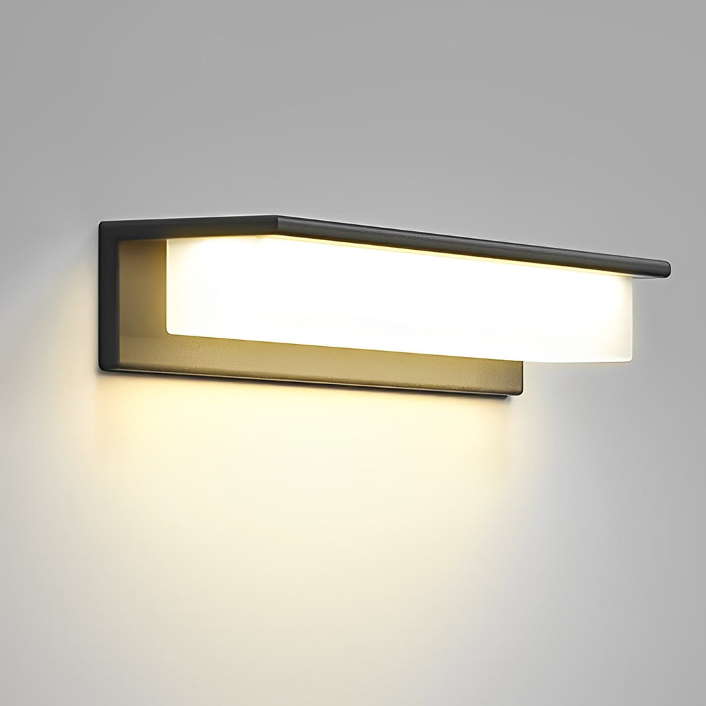 Modern Aluminum PC Outdoor Wall Sconce Black Solar or Hardwired IP54 CRI80 22000mAh 3 Widths Balcony Garden