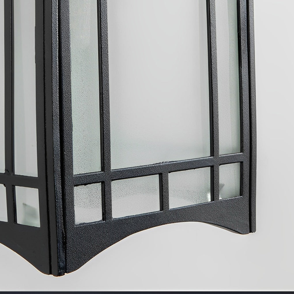 Retro Lantern Wall Sconce Die-Cast Aluminum Glass Solar or Hardwired IP55 3000K Black Bronze Copper Garden