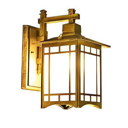 Retro Lantern Wall Sconce Die-Cast Aluminum Glass Solar or Hardwired IP55 3000K Black Bronze Copper Garden