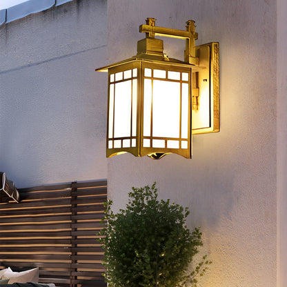Retro Lantern Wall Sconce Die-Cast Aluminum Glass Solar or Hardwired IP55 3000K Black Bronze Copper Garden