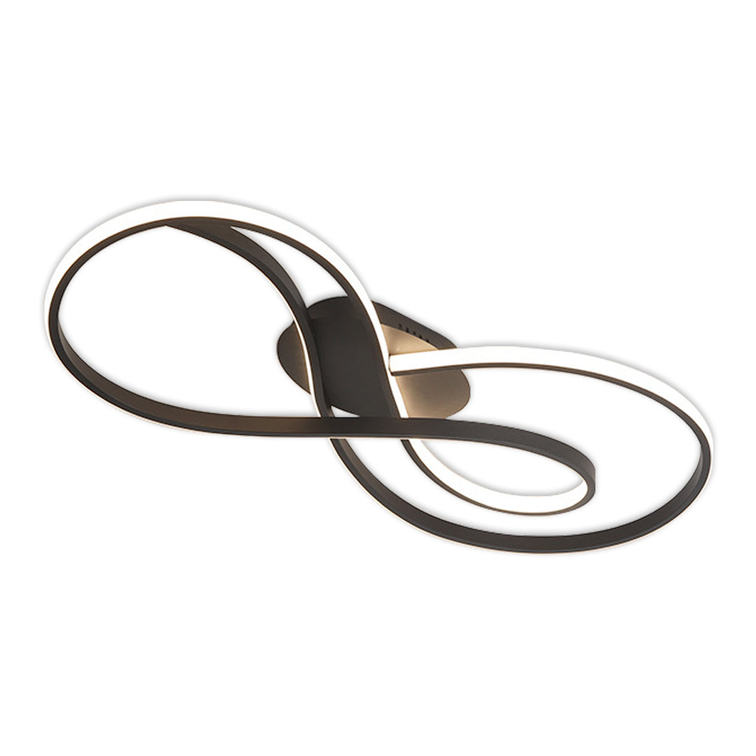 Infinity Loop Silicone LED Flush Mount in Black, Chrome, or Gold with Dimmable Option in Two Sizes
