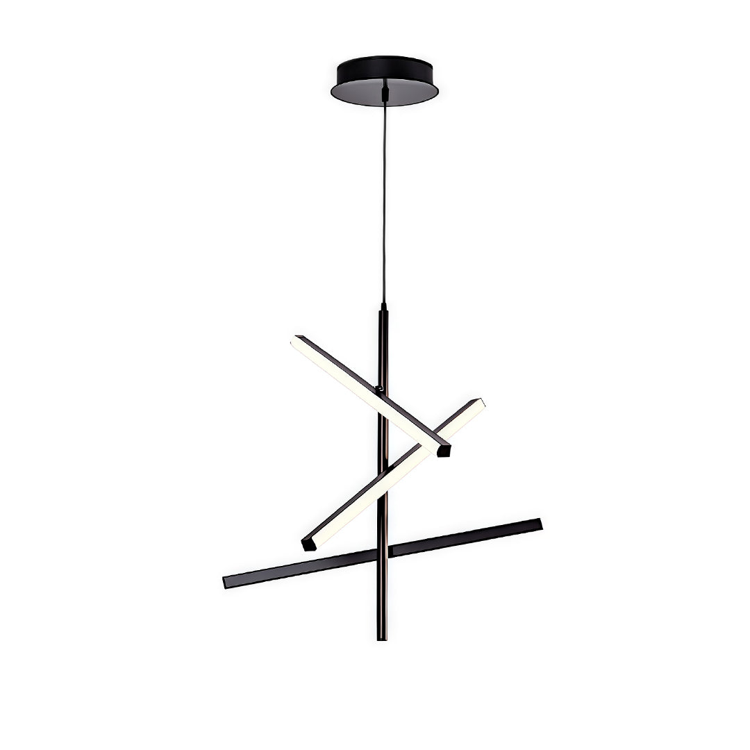 Abstract Multi-Arm Iron Chandelier Silicone Shade Dimmable LED 3000K 6000K Black