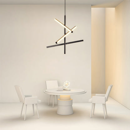 Abstract Multi-Arm Iron Chandelier Silicone Shade Dimmable LED 3000K 6000K Black