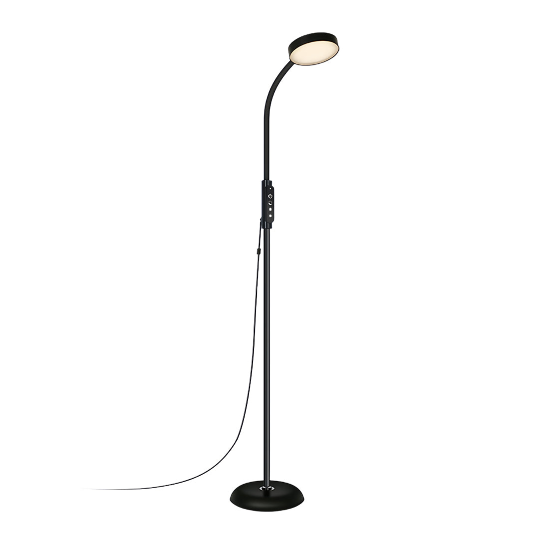 Floor Reading Lamp LED Touch Control 3 Color Temperature Eye Care Gooseneck PC Shade Piano Task Black White 65 Inch