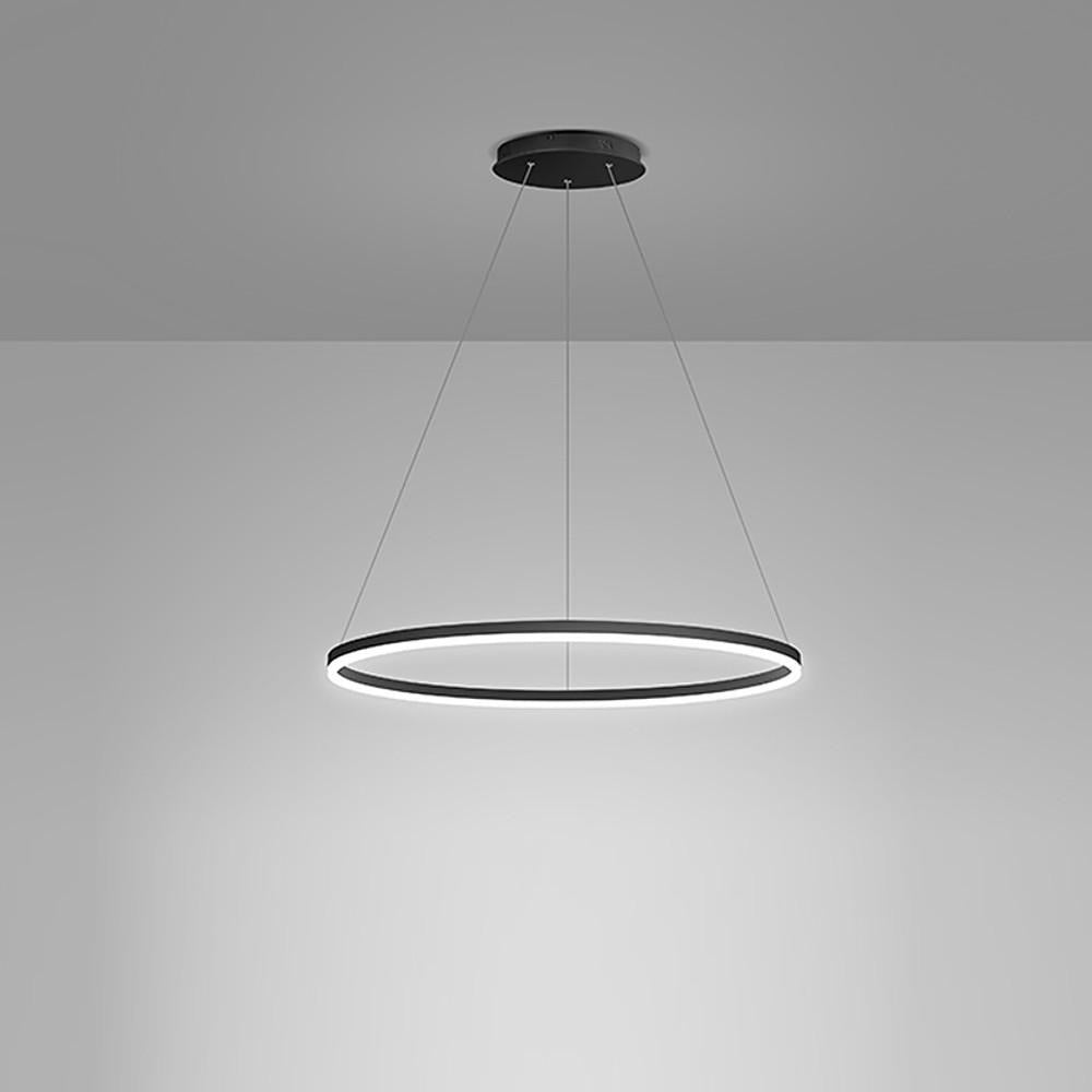 Modern LED Ring Chandelier Aluminium Acrylic Dimmable 3000K–6000K Remote Black Coffee Gold White 3 Sizes