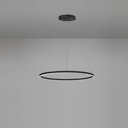 Modern LED Ring Chandelier Aluminium Acrylic Dimmable 3000K–6000K Remote Black Coffee Gold White 3 Sizes