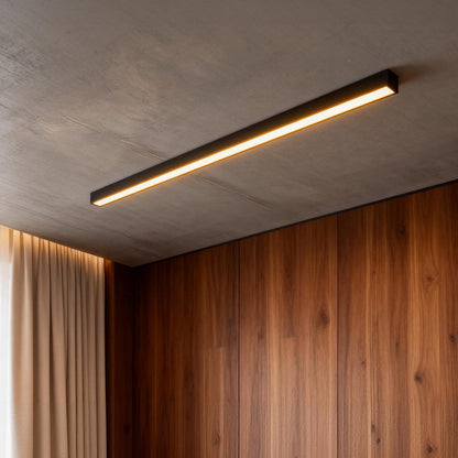 Linear LED Flush Mount Ceiling Light Aluminium Acrylic 3-Step CCT Dimmable Black White 5 Lengths