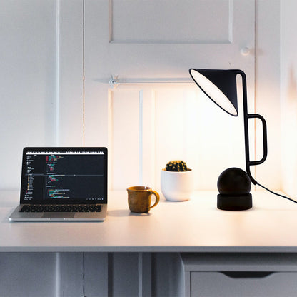 Modern Rechargeable LED Table Lamp Touch Dimmable Black Metal Industrial 180° Magnetic Desk Bedside Small Large