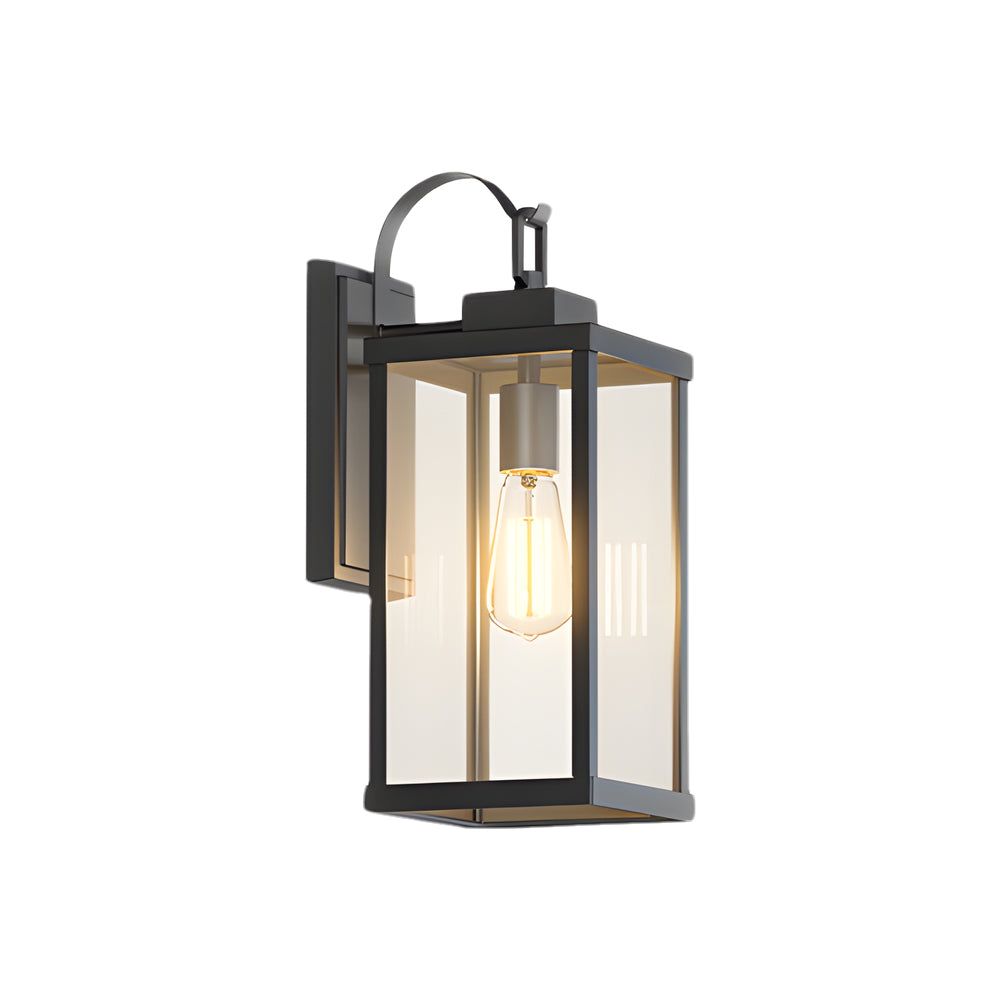 Square American Minimalist Outdoor Wall Sconce IP65 Solar/Hardwired E27