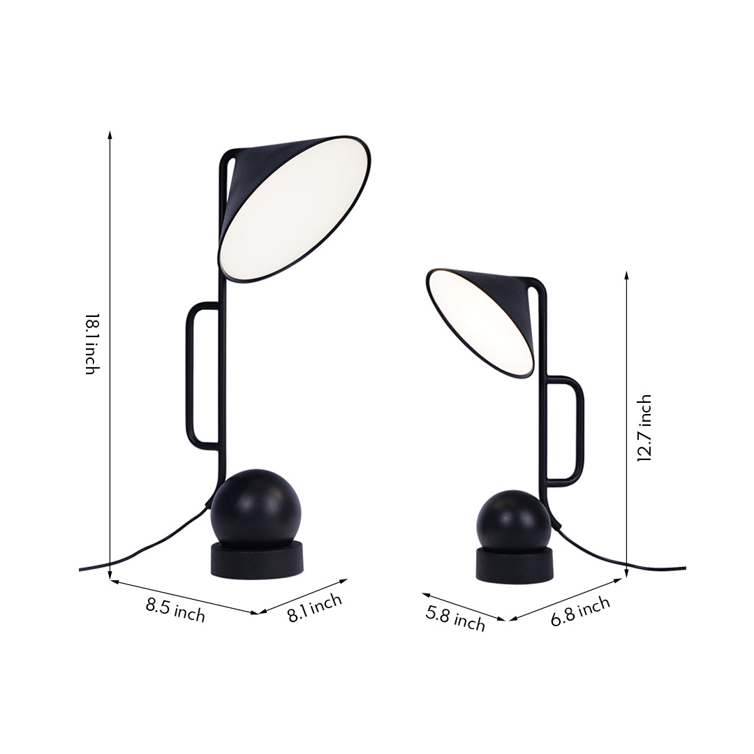 Modern Rechargeable LED Table Lamp Touch Dimmable Black Metal Industrial 180° Magnetic Desk Bedside Small Large