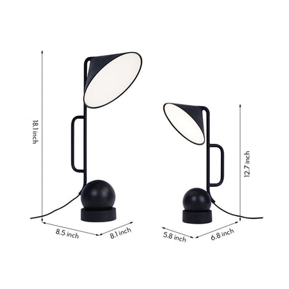 Modern Rechargeable LED Table Lamp Touch Dimmable Black Metal Industrial 180° Magnetic Desk Bedside Small Large