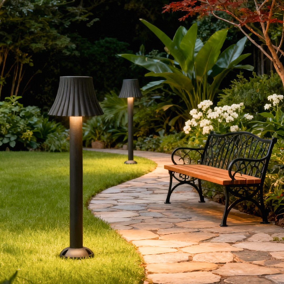 Mushroom Outdoor Path Light Black Aluminum Acrylic 12W LED Hardwired IP54 2 Styles