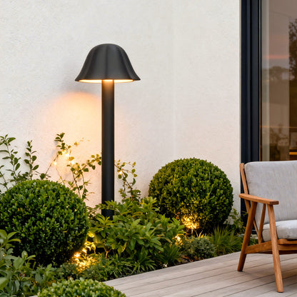 Mushroom Outdoor Path Light Black Aluminum Acrylic 12W LED Hardwired IP54 2 Styles