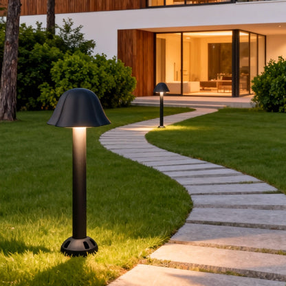 Mushroom Outdoor Path Light Black Aluminum Acrylic 12W LED Hardwired IP54 2 Styles
