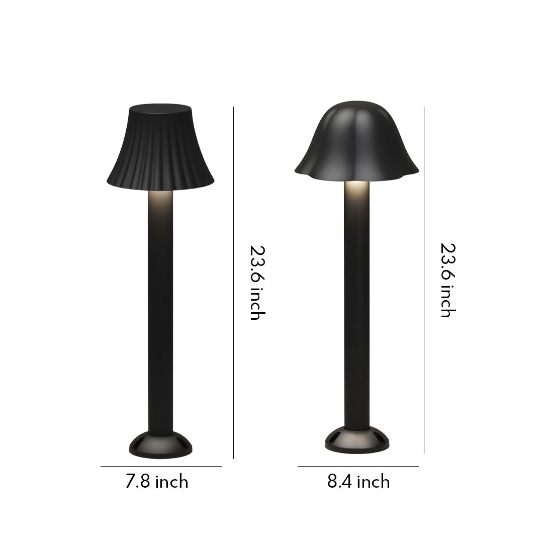 Mushroom Outdoor Path Light Black Aluminum Acrylic 12W LED Hardwired IP54 2 Styles