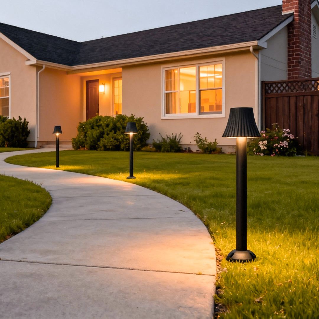 Mushroom Outdoor Path Light Black Aluminum Acrylic 12W LED Hardwired IP54 2 Styles