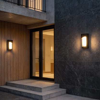 Modern LED Outdoor Wall Sconce Die-Cast Aluminum PC Shade IP55 3000K 2 Styles 2 Sizes Black