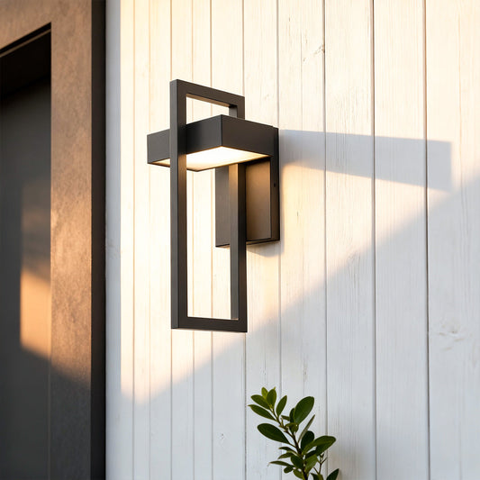 Modern Black Stainless Steel Acrylic Outdoor Wall Sconce IP65 840LM 2 Sizes 2 Color Temperatures Garden Gate Villa