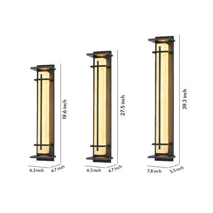 Modern LED Wall Sconce Stainless Steel Artificial Marble Shade IP65 2CCT 3 Sizes Black Indoor Outdoor