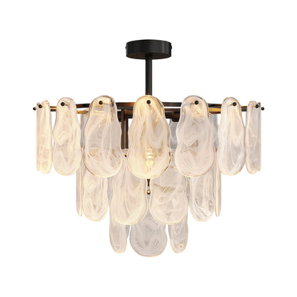 Midcentury Modern Copper Glass Chandelier for Dining Room Luxury Ceiling Lighting