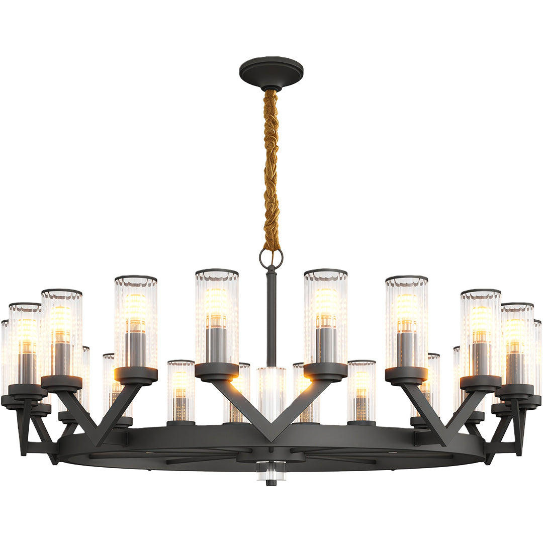 Fluted Cylinder Drop Chandelier
