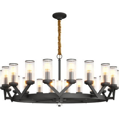 Fluted Cylinder Drop Chandelier