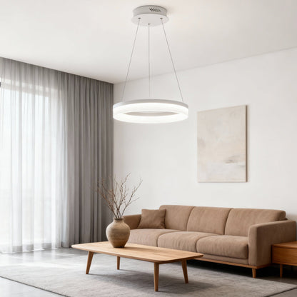 Modern LED Ring Pendant Chandelier Minimalist Aluminum Ceiling Light for Dining Room