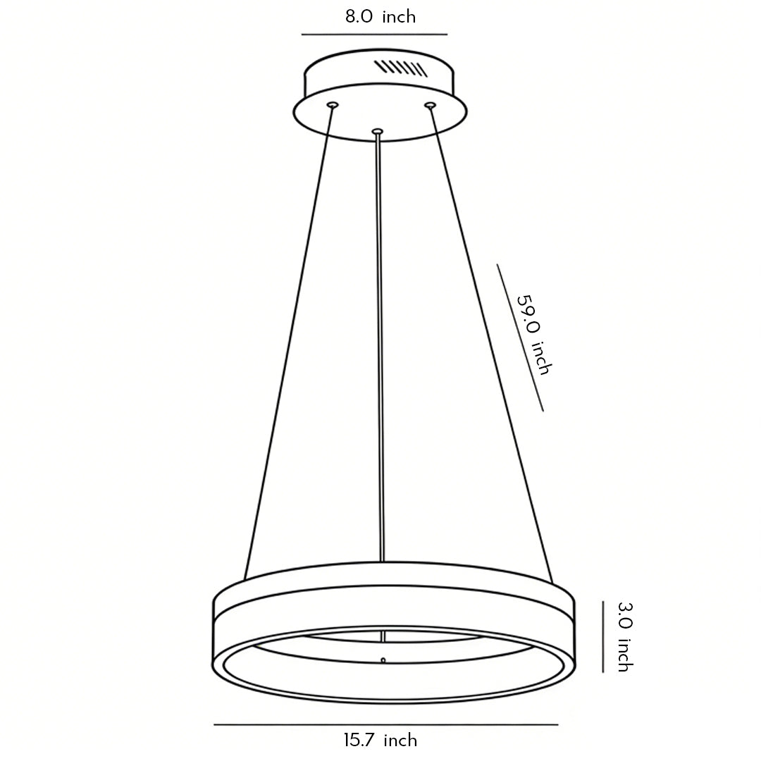 Modern LED Ring Pendant Chandelier Minimalist Aluminum Ceiling Light for Dining Room