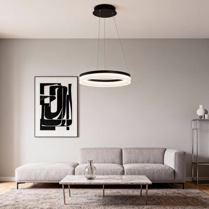 Modern LED Ring Pendant Chandelier Minimalist Aluminum Ceiling Light for Dining Room