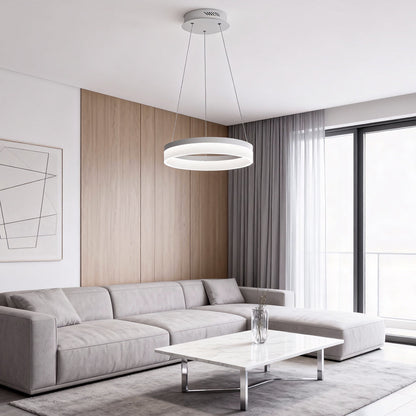Modern LED Ring Pendant Chandelier Minimalist Aluminum Ceiling Light for Dining Room