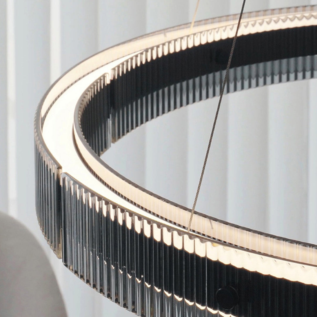 Modern Black Ring Chandelier Italian Minimalist LED Pendant Light Dining Room Living Room Bedroom