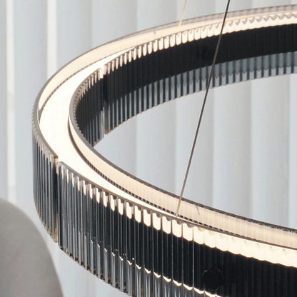 Modern Black Ring Chandelier Italian Minimalist LED Pendant Light Dining Room Living Room Bedroom