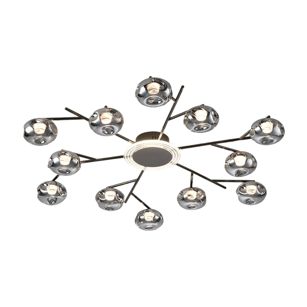 Nordic Branching Semi Flush Mount Black Copper 8 12 Heads