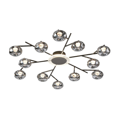 Nordic Branching Semi Flush Mount Black Copper 8 12 Heads