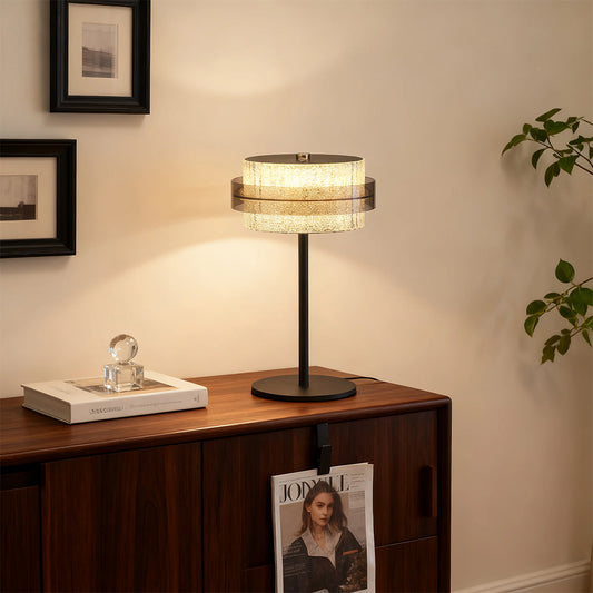 Modern Rechargeable LED Table Lamp Touch Dimmable Cordless Bedside Vintage Nordic Black White 11.4 Inch