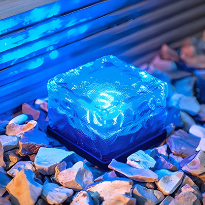 Solar Ice Cube Lights Outdoor LED IP65 Imitation Crystal Glass Step Deck Path Garden Warm White White Blue Green 4 Pack