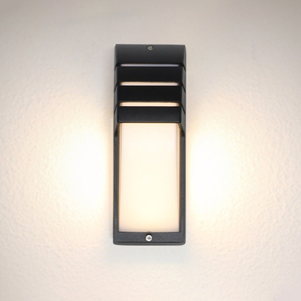 Modern LED Outdoor Wall Sconce Aluminum Acrylic Double Layer IP65 9W 85-265V Motion Sensor Black Balcony Terrace