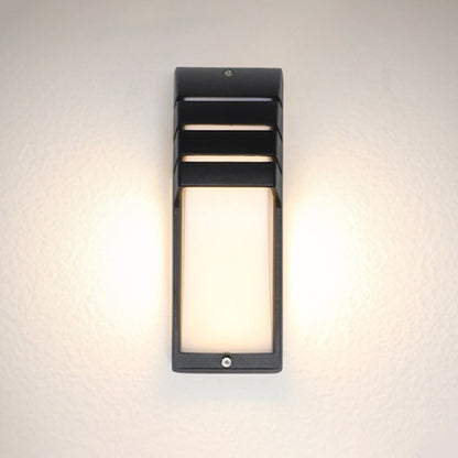 Modern LED Outdoor Wall Sconce Aluminum Acrylic Double Layer IP65 9W 85-265V Motion Sensor Black Balcony Terrace