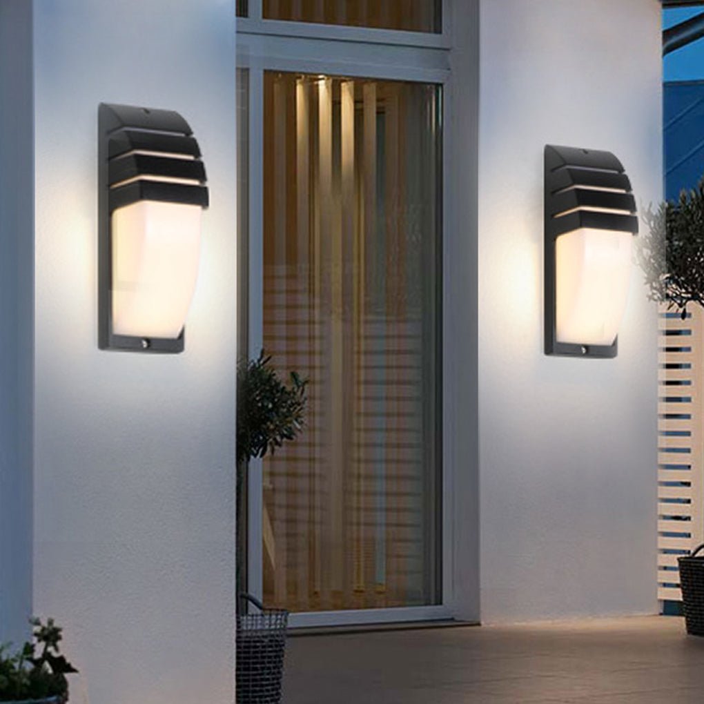 Modern LED Outdoor Wall Sconce Aluminum Acrylic Double Layer IP65 9W 85-265V Motion Sensor Black Balcony Terrace