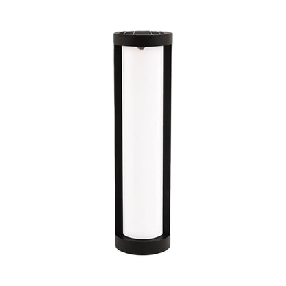Cylindrical LED Bollard Landscape Light | Solar & Hardwired Black Outdoor Path Light
