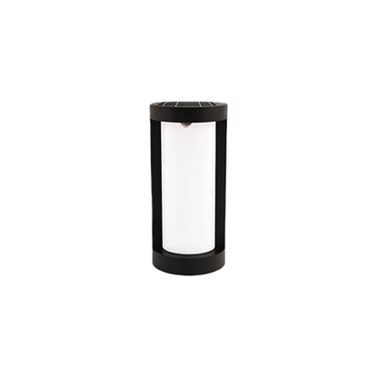 Cylindrical LED Bollard Landscape Light | Solar & Hardwired Black Outdoor Path Light